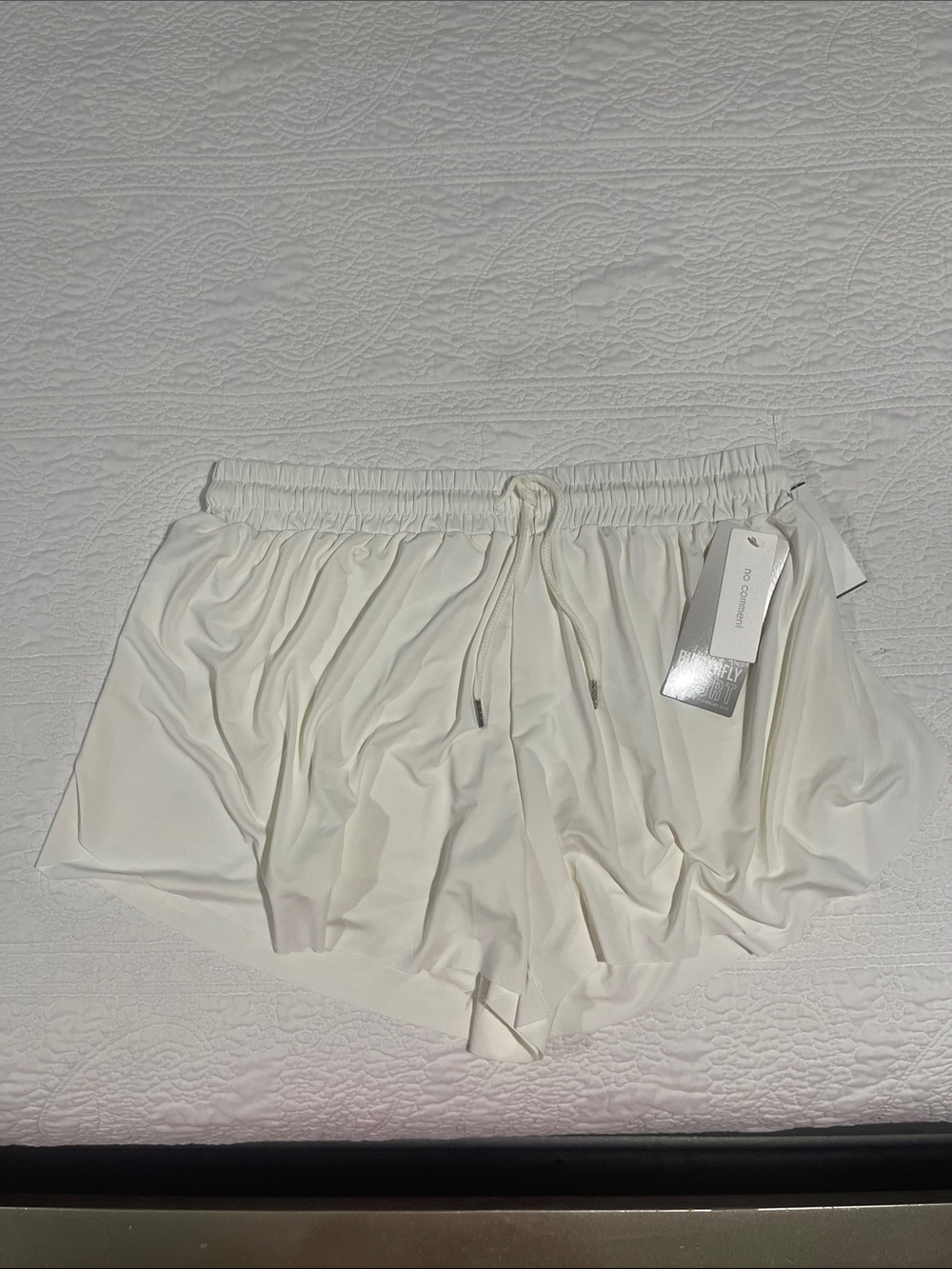 Lightweight White Lounge Shorts with Drawstring